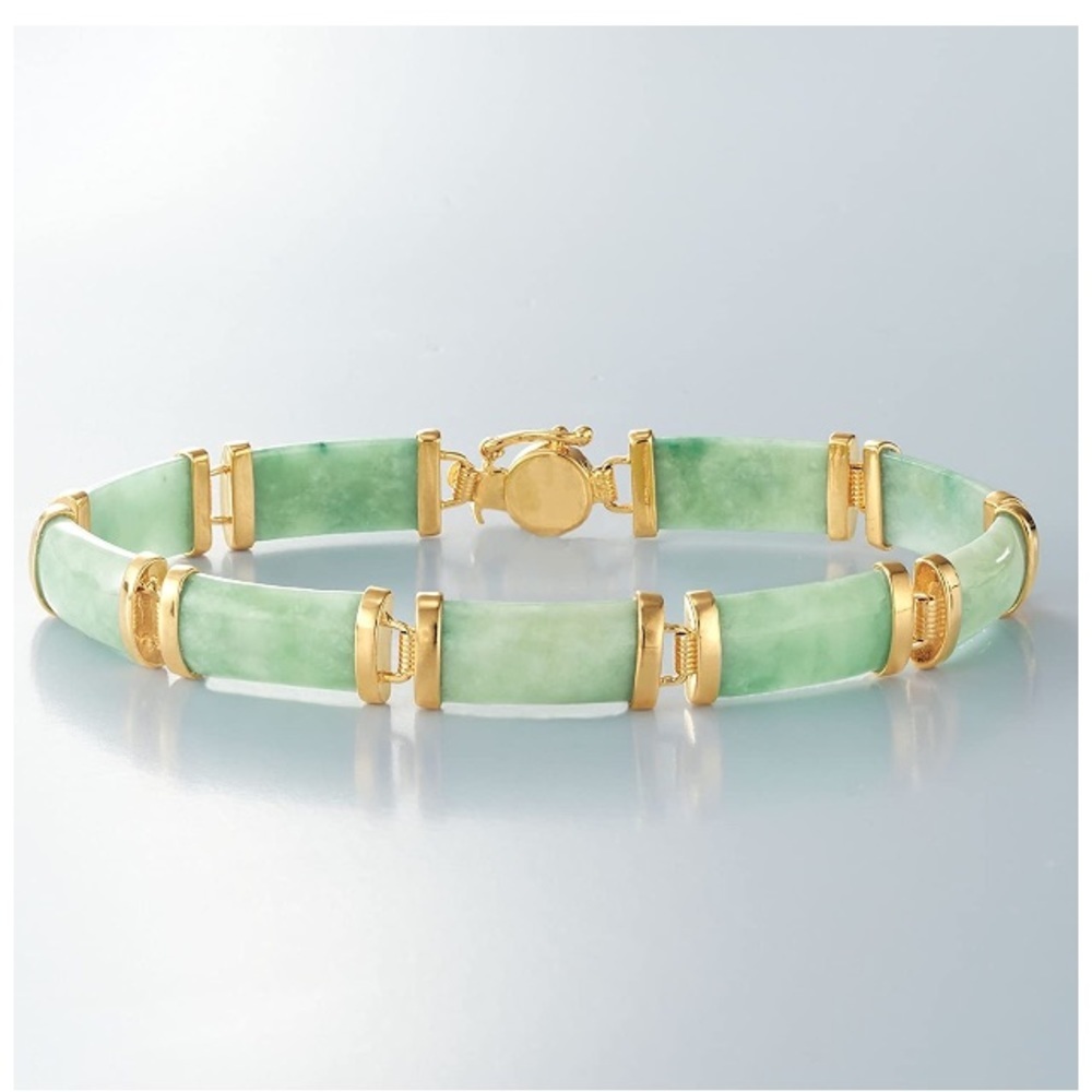 18kt Green Jade Bar Bracelet